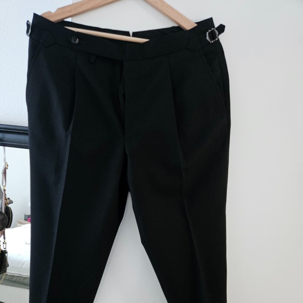 Black wool vigo trousers sz 34
